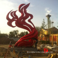 Outdoor Red Stainless Steel Flame Style Sculpture